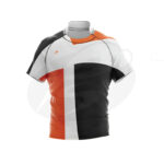 FOOTBAL RUGBY JERSEY WHITE/BLACK/ORANGE