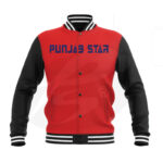 BLACK SLEEVES  RED  BODY VARSITY  JACKET PS-1804